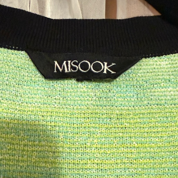 Misook Green and Blue Cardigan Sweater with Striking Design - Picture 5 of 5